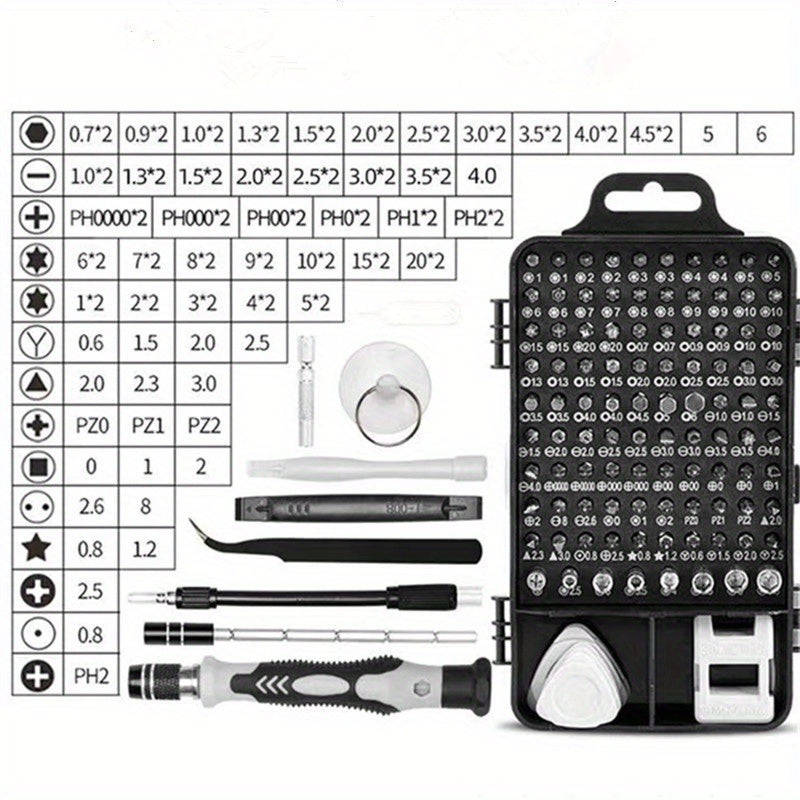 115-in-1 Screwdriver Tool Set - Gear Repair Equipment for Cellphones, Laptops, Cameras and More with Versatile Tools for Any Repair Job